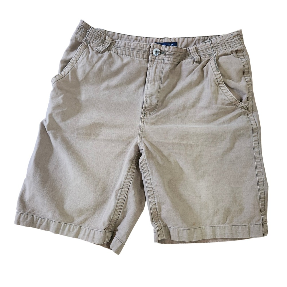 Tommy Hilfiger Chino Shorts Mens 36 Tan Khaki Cotton Twill Cargo Pocket